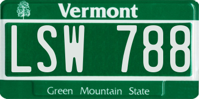 VT license plate LSW788