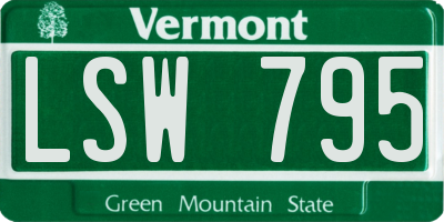 VT license plate LSW795
