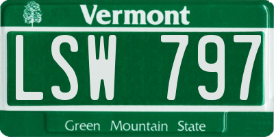 VT license plate LSW797