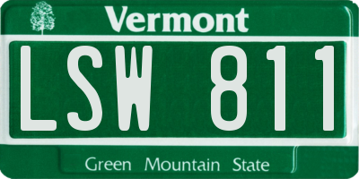 VT license plate LSW811