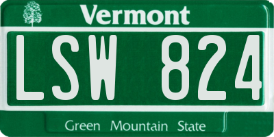 VT license plate LSW824