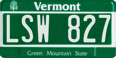 VT license plate LSW827