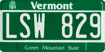 VT license plate LSW829