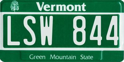 VT license plate LSW844