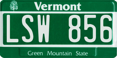 VT license plate LSW856
