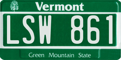 VT license plate LSW861