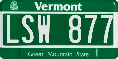VT license plate LSW877