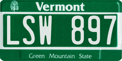 VT license plate LSW897