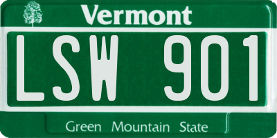 VT license plate LSW901