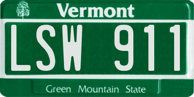 VT license plate LSW911