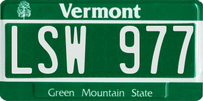 VT license plate LSW977