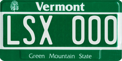 VT license plate LSX000