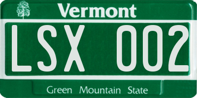 VT license plate LSX002