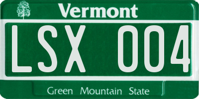 VT license plate LSX004
