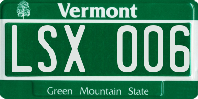 VT license plate LSX006