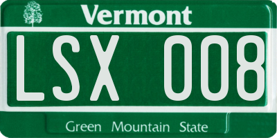 VT license plate LSX008