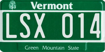 VT license plate LSX014