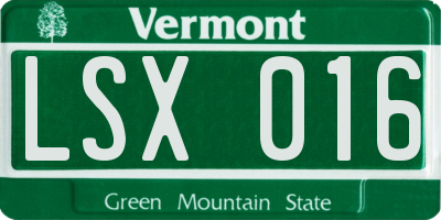 VT license plate LSX016