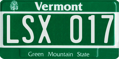 VT license plate LSX017