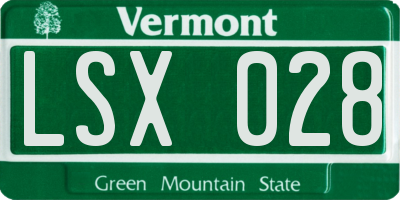 VT license plate LSX028