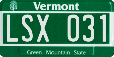 VT license plate LSX031