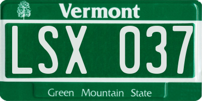 VT license plate LSX037