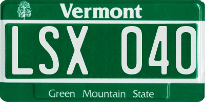 VT license plate LSX040