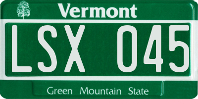VT license plate LSX045