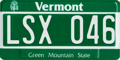 VT license plate LSX046