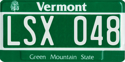 VT license plate LSX048