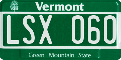 VT license plate LSX060