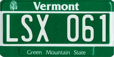 VT license plate LSX061