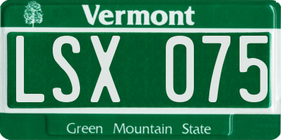 VT license plate LSX075