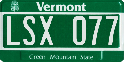 VT license plate LSX077