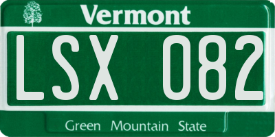 VT license plate LSX082