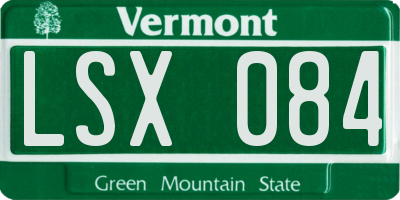 VT license plate LSX084
