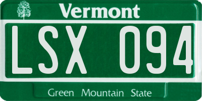 VT license plate LSX094