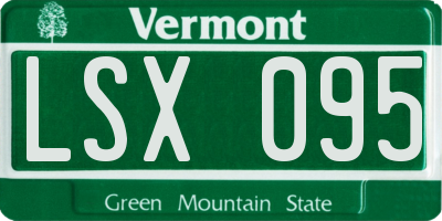VT license plate LSX095