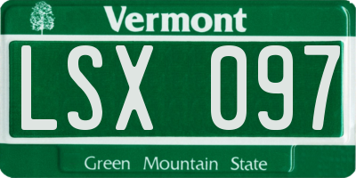 VT license plate LSX097