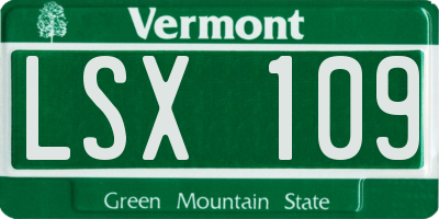 VT license plate LSX109