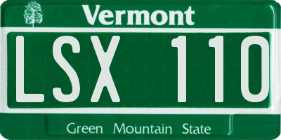 VT license plate LSX110