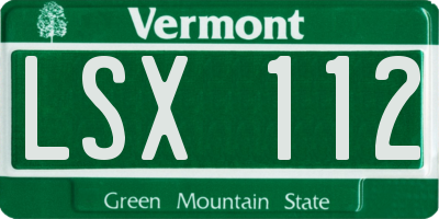 VT license plate LSX112