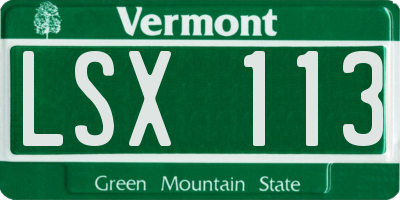 VT license plate LSX113