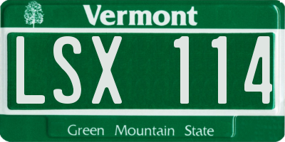VT license plate LSX114