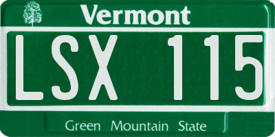 VT license plate LSX115