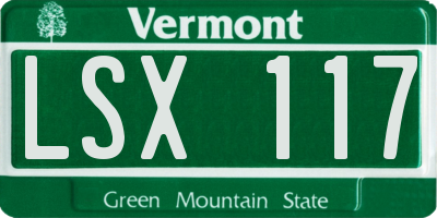 VT license plate LSX117
