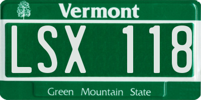 VT license plate LSX118