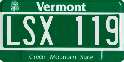 VT license plate LSX119