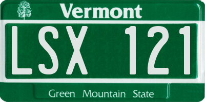 VT license plate LSX121