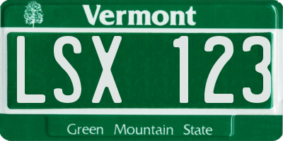 VT license plate LSX123